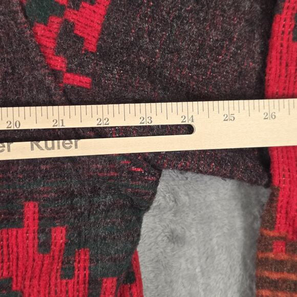 Vintage Woolrich Men's Large Red Aztec Southwestern Hooded Wool Chore Coat - Picture 7 of 11